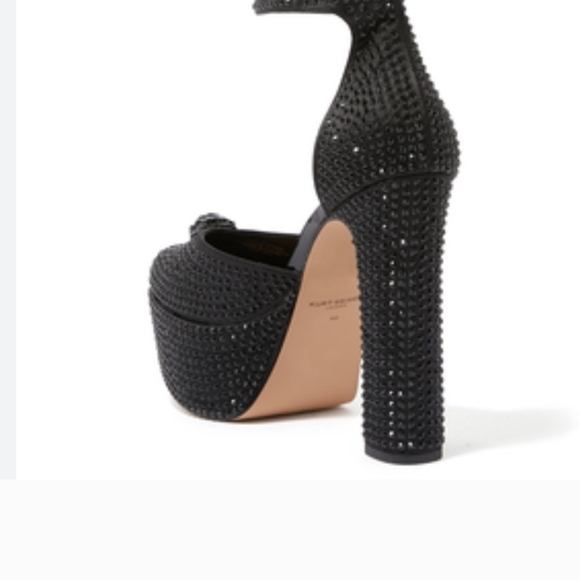 Kurt Geiger Sparkling Black Platform Sandals - Picture 2 of 4